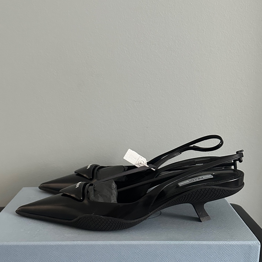 Prada Black Slingback Pumps 10,5 – Brand New with Tags
